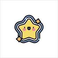 A cute star icon with a smiley face vector