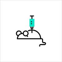 A line icon of a syringe with a needle vector