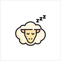A sheep is sleeping on a white background vector