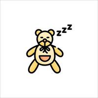 A teddy bear sleeping with its eyes closed vector