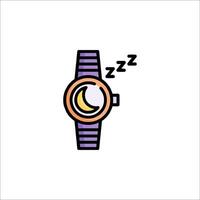 A watch with a moon and a clock on it vector