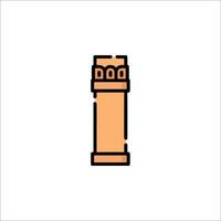 An icon of a tower with a clock on it vector