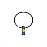A blue and yellow clip on a white background vector