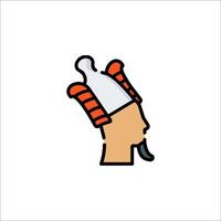 Ancient egyptian man with a hat on his head vector