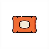 A red square with a white border on a white background vector