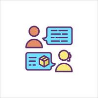 A conversation icon with two people talking vector