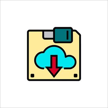 A folder with an arrow pointing to a cloud icon vector