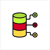 A colorful icon of a data storage device vector