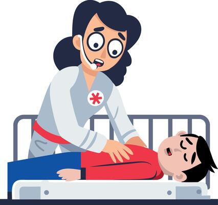 Nurse checkup sticker in flat style