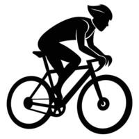 Exploring the Energy of Cyclist Racing Silhouette in Action vector