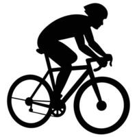 Capturing the Speed of Cyclist Racing Silhouette in Art vector