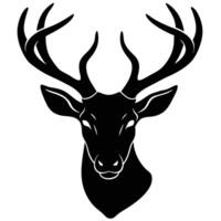 Beautiful Deer Head Silhouette Art for Creative Projects vector