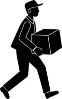 High-Speed Delivery Man Carrying Package for Fast Shipping vector