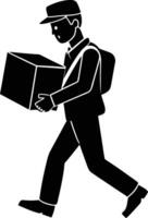 The Importance of a Delivery Man Carrying Package in Commerce vector