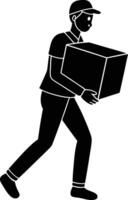 Perfect Delivery Man Carrying Package for Business Graphics vector