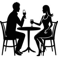 Peaceful Moment of Two Young People Drinking and Chatting vector