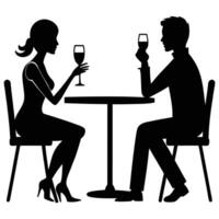 Friendly Interaction of a Young Pair Enjoying Drinks vector