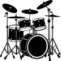 Trendy Drum Silhouette for Digital and Print Use vector