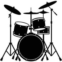 Powerful Drum Silhouette for Music Performances and Events vector