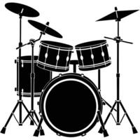 High-Quality Drum Silhouette for Performers and Drummers vector
