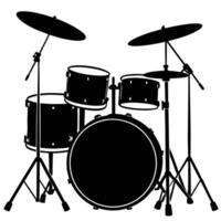 Black Drum Silhouette for Music and Art Projects vector