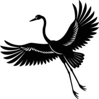 Flamingo in Flight Silhouette for Elegant and Exotic Art vector