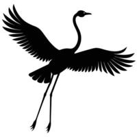 High-Quality Flamingo Flying Silhouette for Creative Projects vector