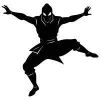 Fearless Ninja Jumping Silhouette for Gaming and Branding vector