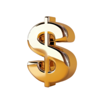 A Shiny Golden Dollar Sign Symbol Rendered In 3D png