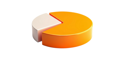Three dimensional pie chart showing data division png