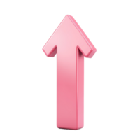 Pink three dimensional upward pointing arrow png