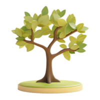 A stylized 3D model of a small green tree png