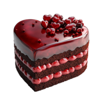 Red Velvet Heart Cake with Layers png
