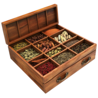 Spice Box with Assorted Herbs and Spices png