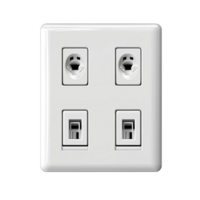 White Wall Switch with Power Sockets png