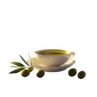 Olive Oil with Olives in a Bowl png