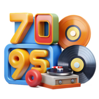 70s 90s Music Nostalgia Vinyl Records, Turntable, Retro Design png