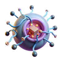Abstract 3D Viral Structure Cellular Network Visualization png