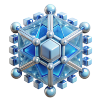 Abstract 3D Geometric Structure Crystalline Network png