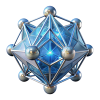 Geometric Crystal Structure 3D Model of Interconnected Spheres png