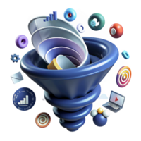 Data Funnel Visualizing Conversion Metrics png