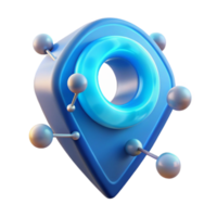 Global Network Connection 3D Location Pointer png