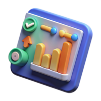 3D UI Chart Data Growth Visualization png