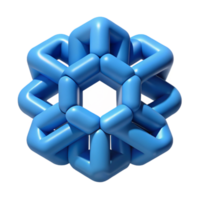 3D Abstract Hexagonal Structure Blue Geometric Design png