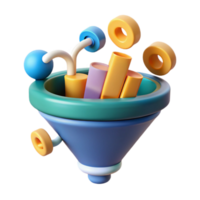 Abstract 3D Funnel with Colorful Shapes png