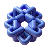 Abstract 3D Blue Interlocking Shapes png