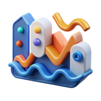 Abstract 3D Chart Colorful Data Visualization png