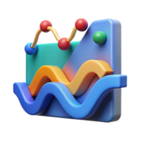 Abstract Data Visualization Wave Curve Chart png