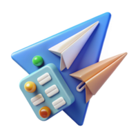 Fast 3D Paper Airplane Message Delivery System png