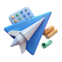 Fast Data Transmission 3D Render of Quick Message Delivery png